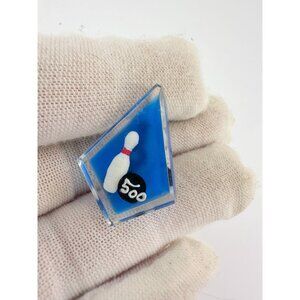 Vintage Blue Diamond Shaped Bowling 500 Award Pin